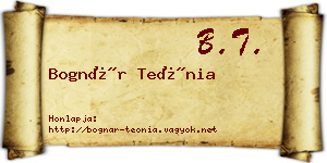 Bognár Teónia névjegykártya